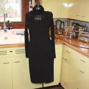 Jacqueline Riu Stretch Slip Over Black Party Dress